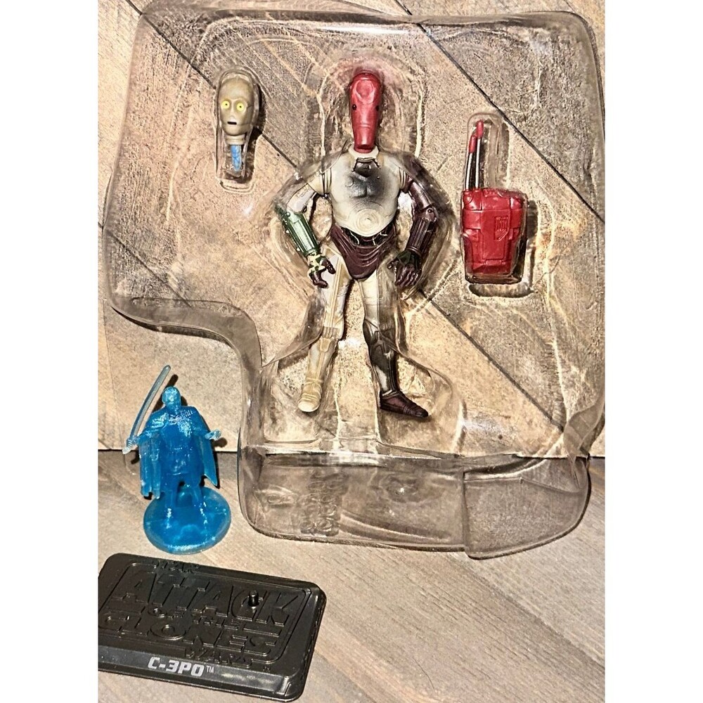 C-3P0 with Battle Droid Head 3.75 Hasbro Star Wars Figure 2006 Geonosis C-3PO